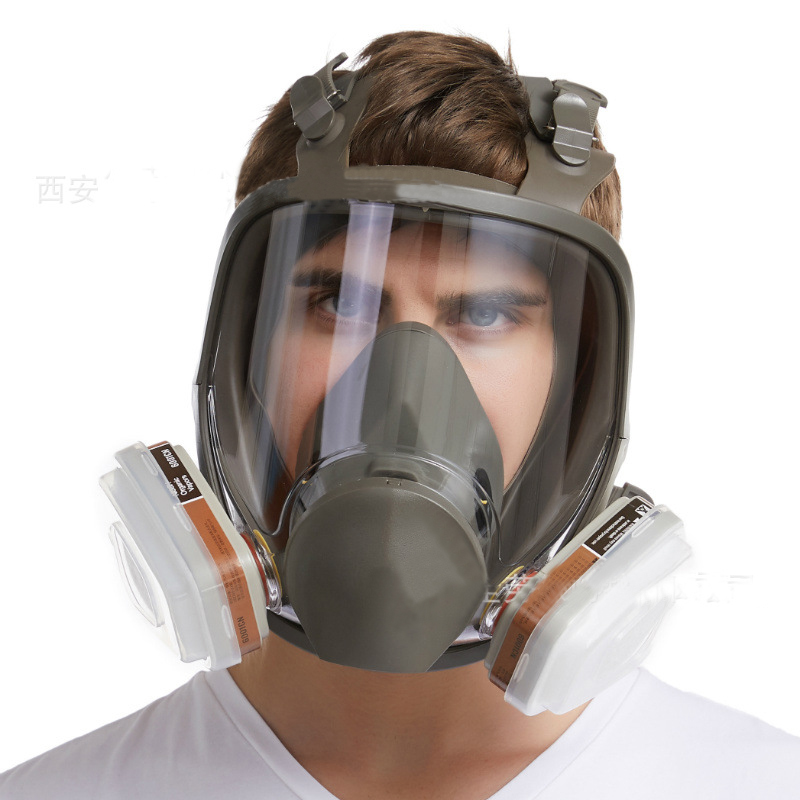 Anti Pollution Mask - Anti-Fog ป้องกันฝุ่น6800 Seluruh Wajah หน้ากากป้องกันการพ่นสี5N11กรอง501ผู้ถือความปลอดภัยฟอร์มาลดีไฮด์