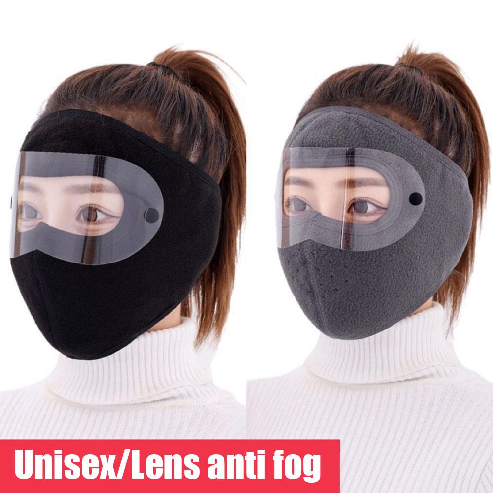 Anti Pollution Mask - กันลมป้องกันฝุ่นเต็มใบหน้าหน้ากากขี่จักรยานสกีระบายอากาศหน้ากากโล่ตา HD ป้องกันหมอกแว่นตาฮูดปกฤดูหนาวที่อบอุ่นหมวกหมวก