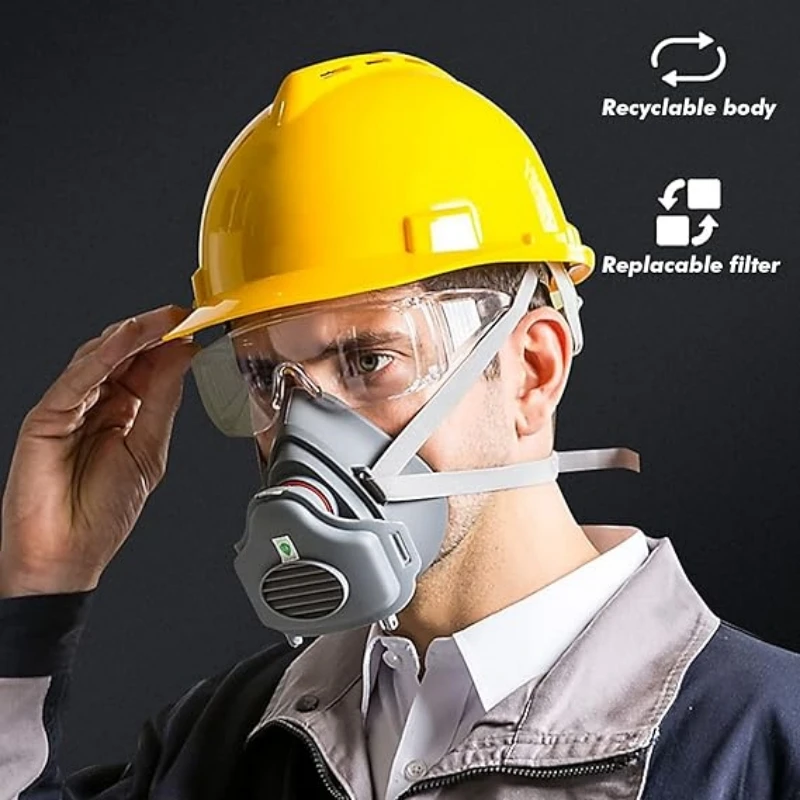 Dust Mask Construction - หน้ากากกันฝุ่น, หน้ากากป้องกัน, งานขัดเงาในโรงงานอุตสาหกรรม, การตกแต่งในเหมืองถ่านหินและโรงงานปูนซีเมนต์, หน้ากากป้องกันระบบทางเดินหายใจ 3700