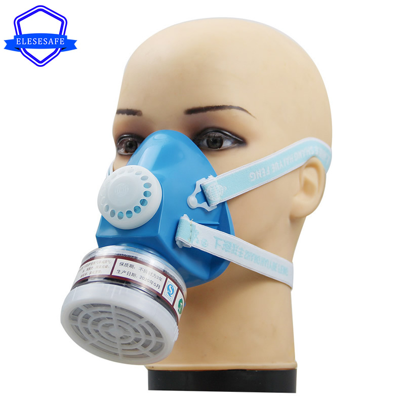 Dust Mask Construction - ยางธรรมชาติ Half Face หน้ากากสีฟ้าทำงาน Respirator P-A-1สำหรับขัดเชื่อม